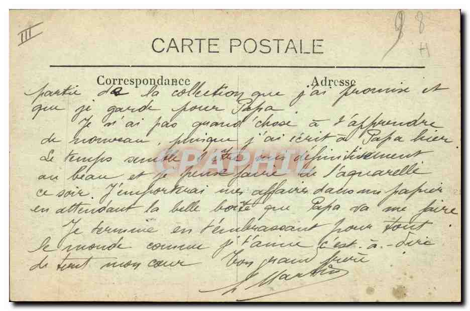 CPA Bateau de guerre France Dreadnought — Verso