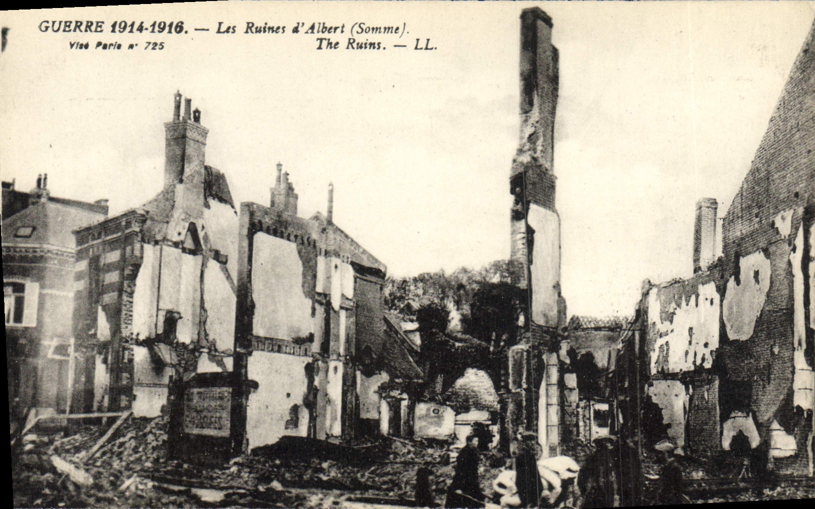 Las Ruinas de Albert (Somme) — Guerra 1914-1916 — Vied Paria n° 725 - Anverso