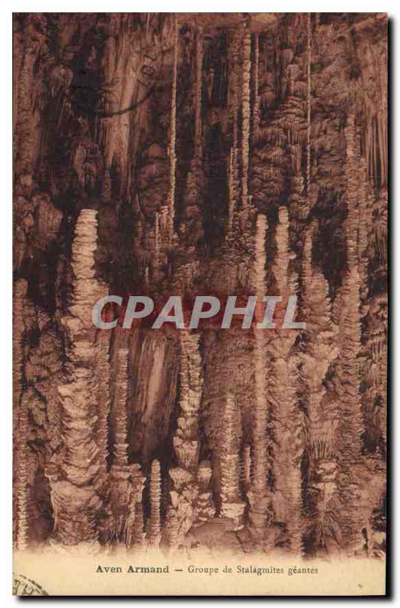 CPA Grotte Grottes Aven Armand Groupe de stalagmites geantes