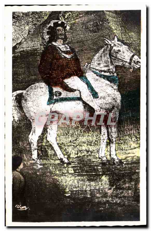 CPA Grotte Grottes de la Balme Le portrait de Francois 1er