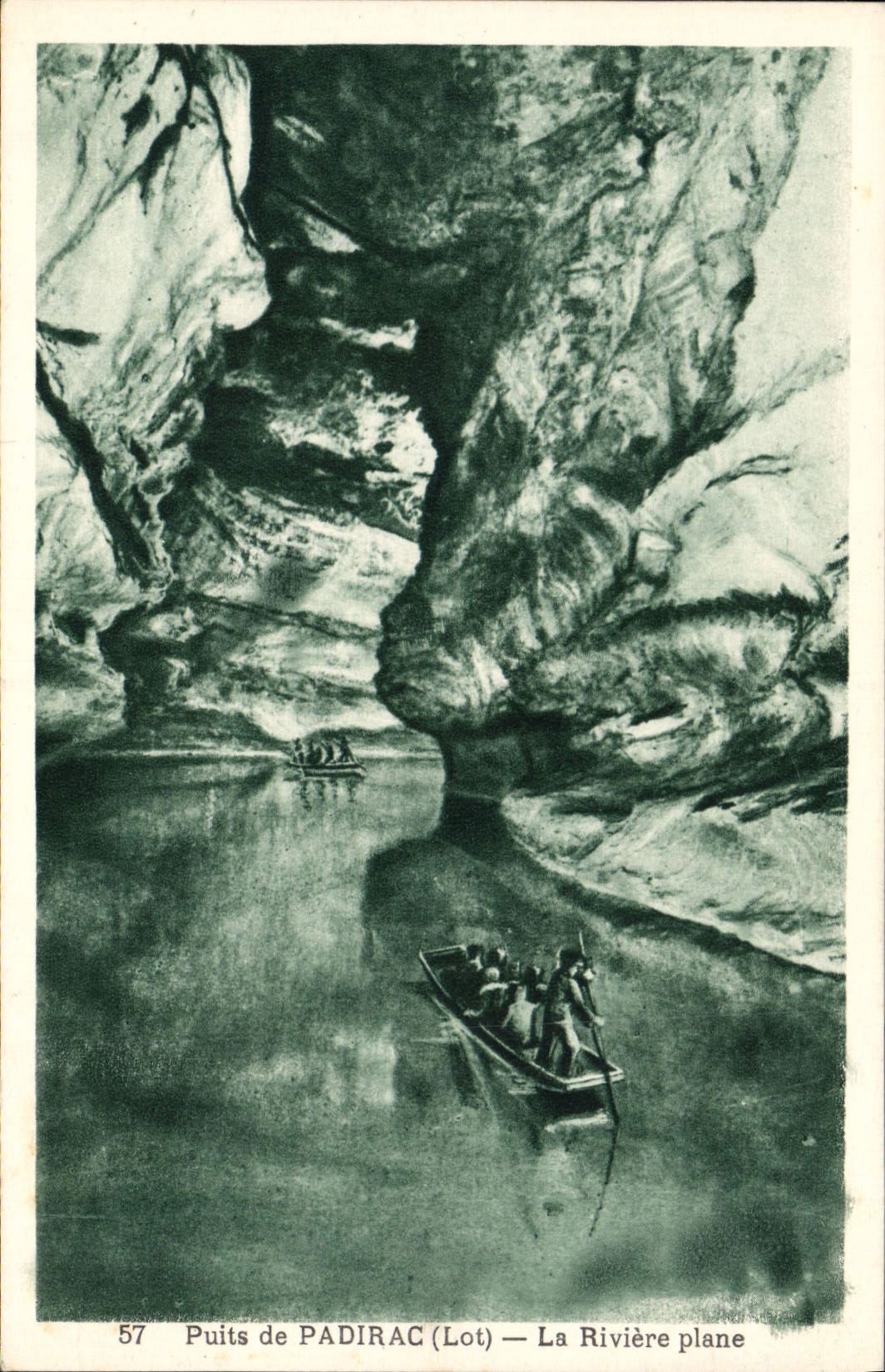CPA Grotte Grottes Puits de Padirac La riviere plane
