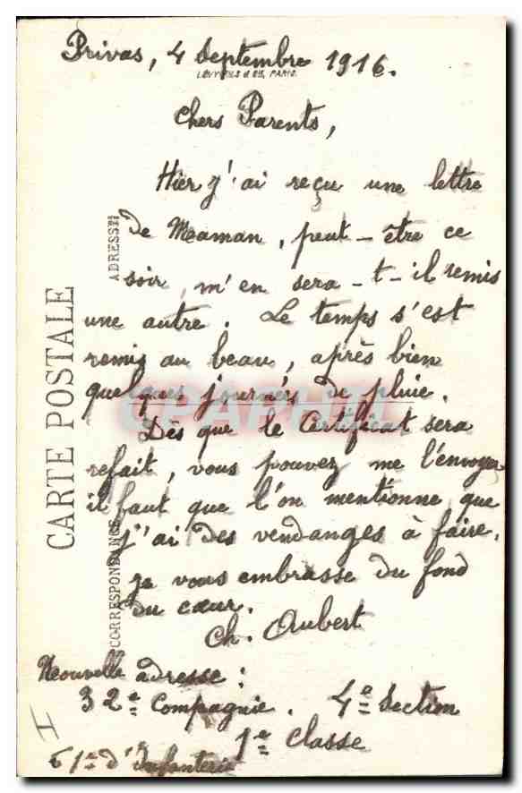 CPA Privas Ardeche Le Palais de Justice  — Verso