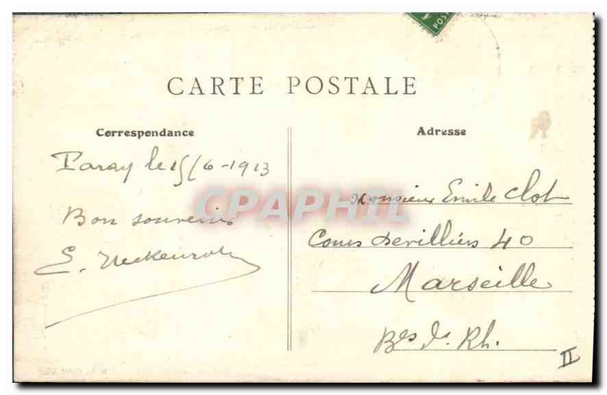 CPA Paray le Monial Palais de Justice Ancienne eglise St Nicolas  — Verso