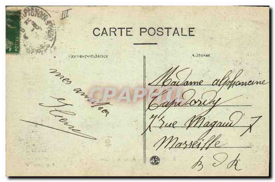 CPA Parpignan Palais de Justice  — Verso