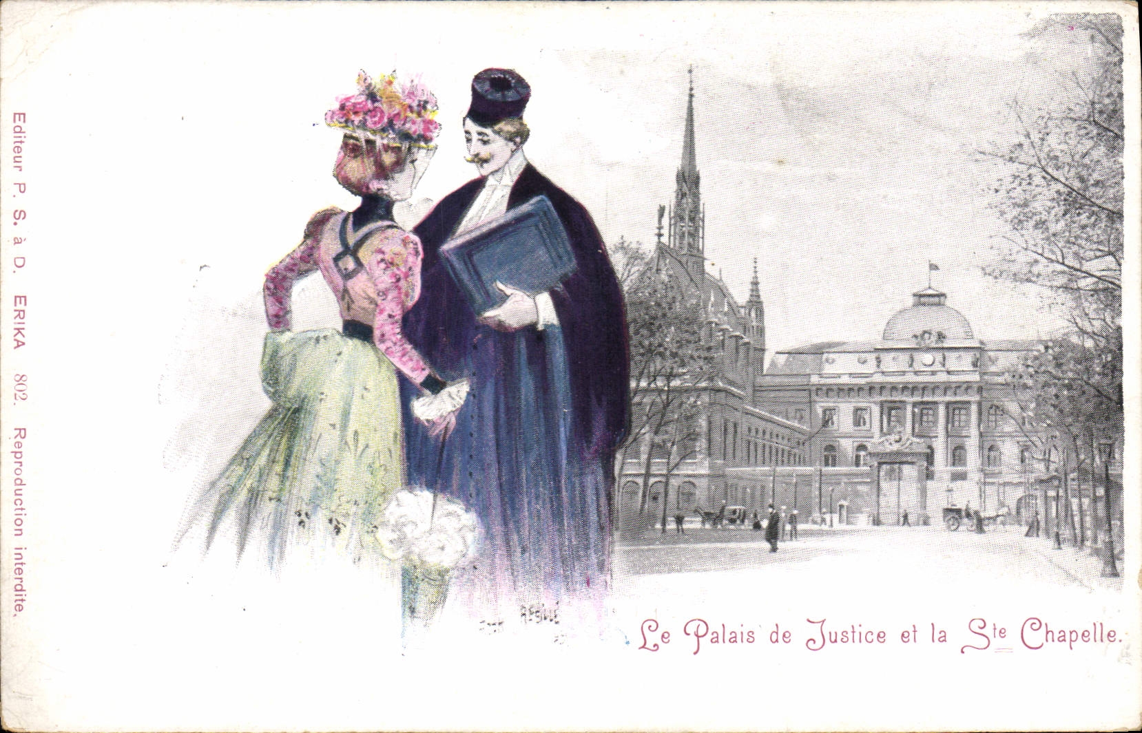 Le Palais de Justice et la Sainte-Chapelle — Éditeur P. S. à D. ERIKA, n° 8012