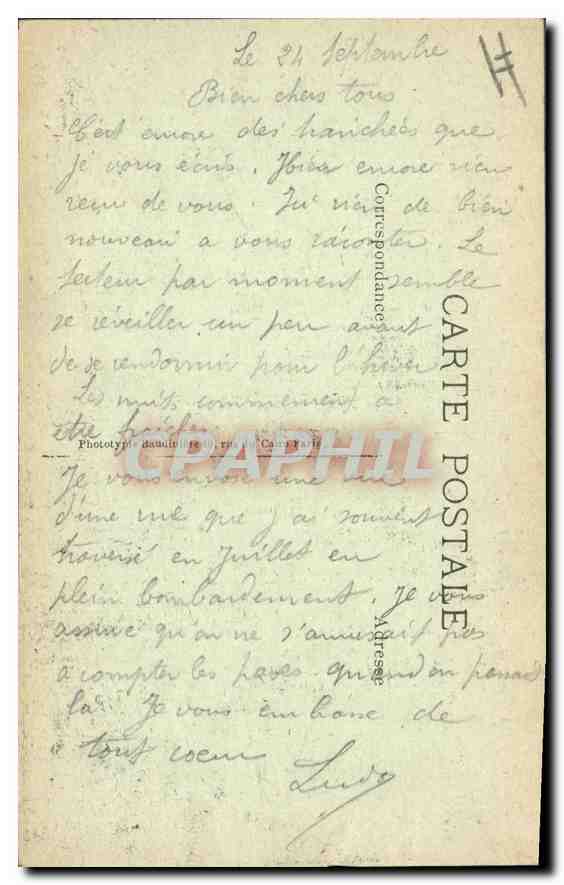 Entrée du village de Wëesten — Dégâts de la Grande Guerre 1914-17 — Phot-Express, Vise Paris — Back