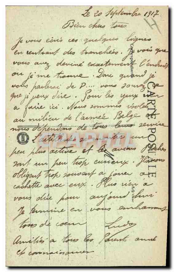 La Panne (Belgique) — Vue générale prise de la maison du Roi — Visé, Paris, n°470 — Rückseite