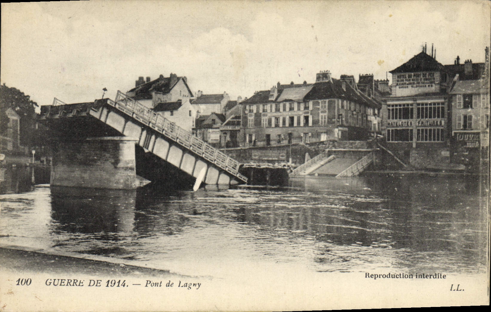 Pont de Lagny — Guerre de 1914 — Éditeur I.L. n°100