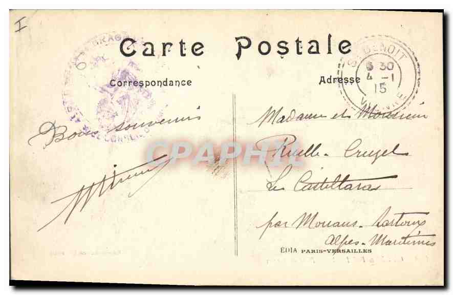Pont de Lagny — Guerre de 1914 — Éditeur I.L. n°100 — Verso