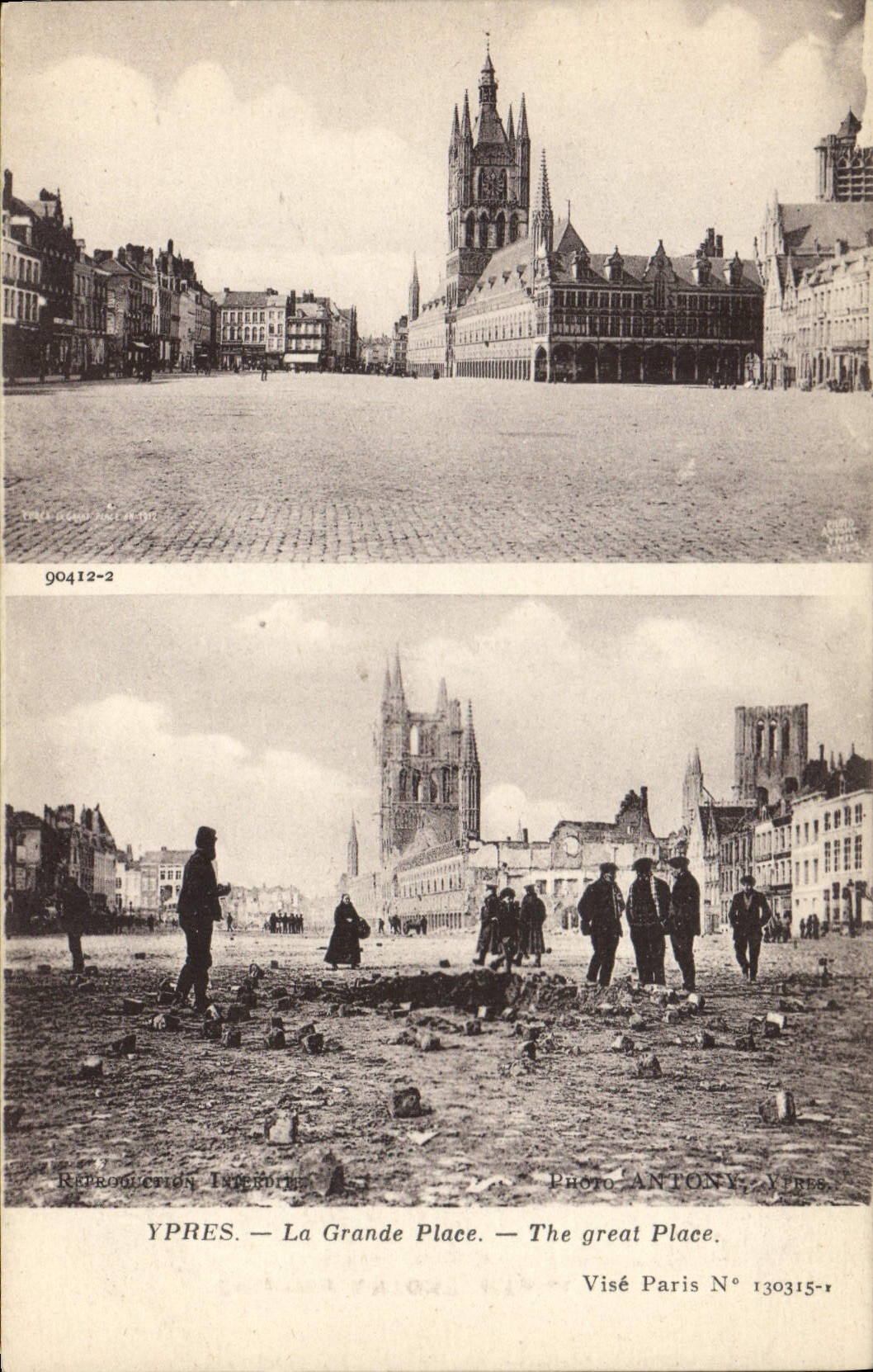 Ypres — La Grande Place — Photo Antony, Visé Paris N° 130315-1