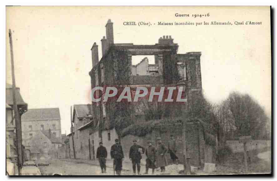 Creil (Oise) — Maisons incendiées par les Allemands, Quai d'Amont — Chalbrette, éditeur