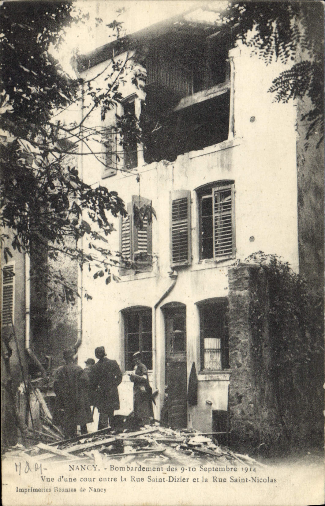Nancy — Bombardement des 9-10 Septembre 1914 — Imprimeries Réunies de Nancy