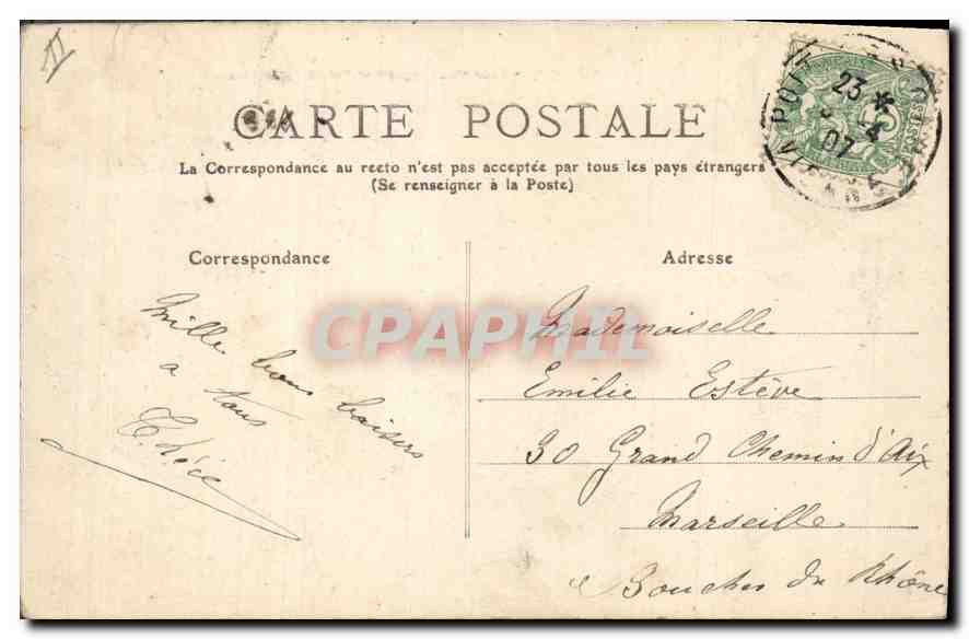 CPA Palais de Justice Poitiers Tour Monbergeon — Verso