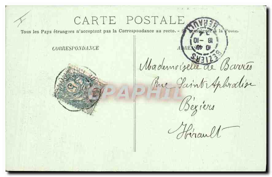 CPA Palais de Justice Paris — Verso