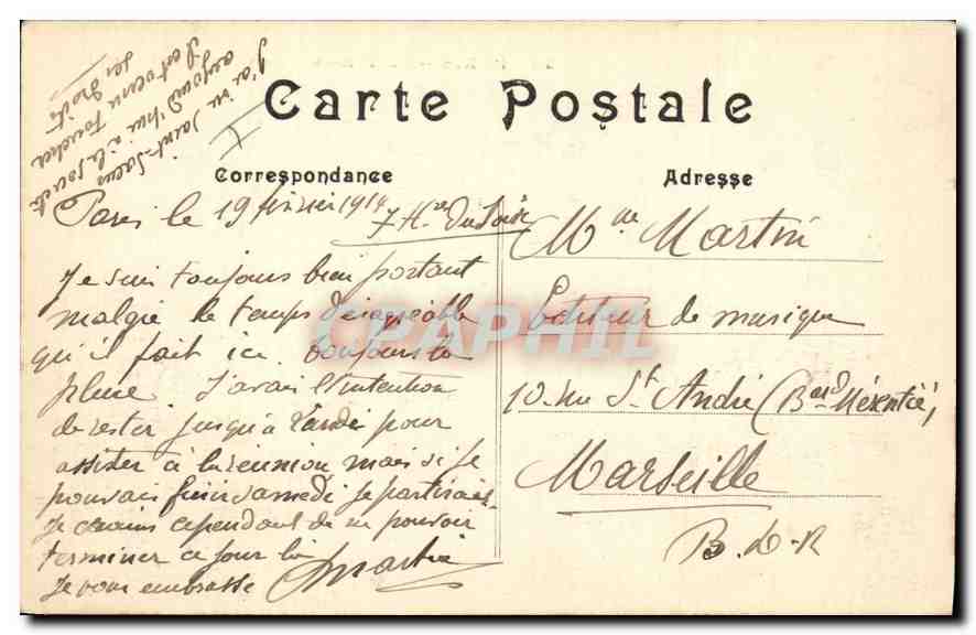 CPA Palais de Justice Paris Le Tribunal de Commerce — Verso