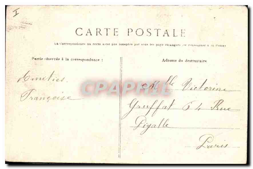 CPA Palais de Justice Pontivy — Rückseite