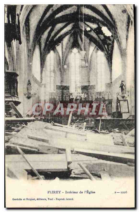 Flirey - Interior de la Iglesia — Demolición — Gerdolle y Briquet, Toul - Reproducción prohibida - n° 8-1226