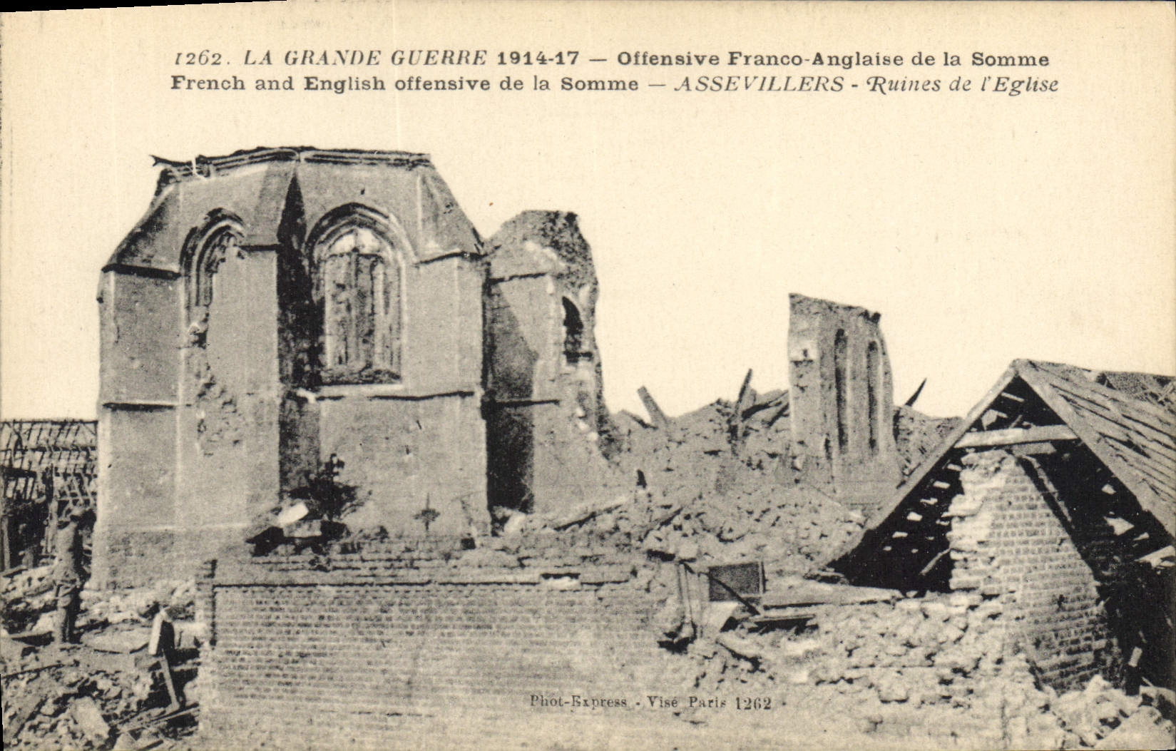 Assevillers — Ruine della chiesa — Phot-Express, n° 1262