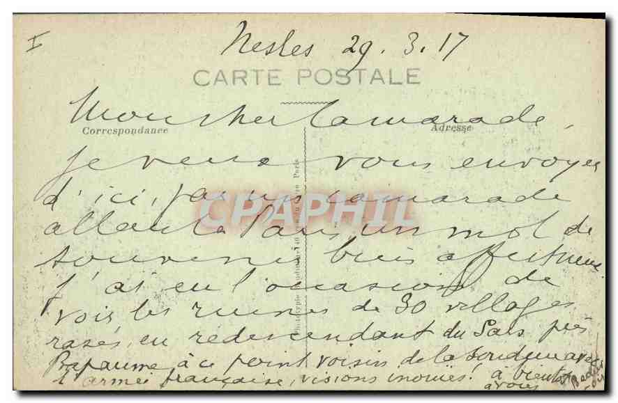 Assevillers — Ruine della chiesa — Phot-Express, n° 1262 — Verso
