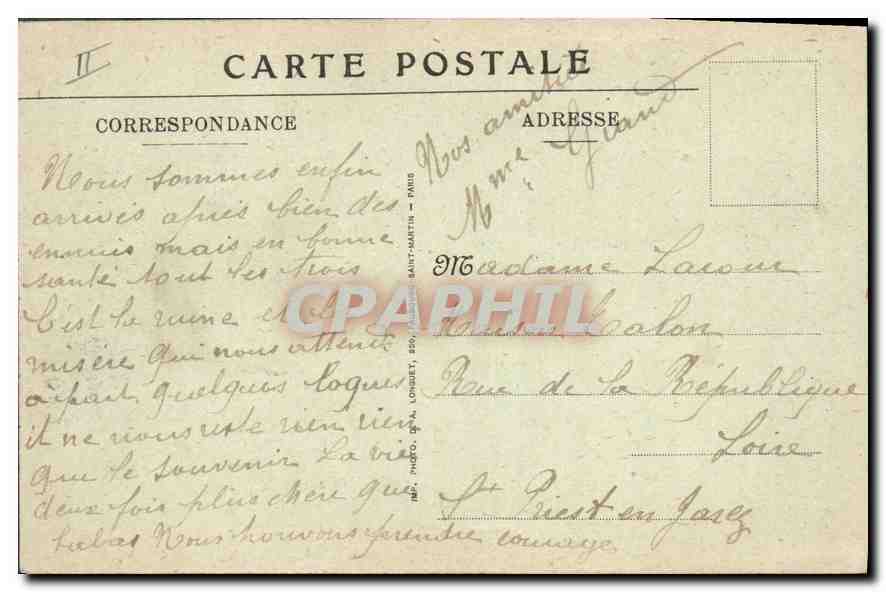 Compiègne — Bombardement de 1918. Rue Joseph-Leprince. — Rückseite