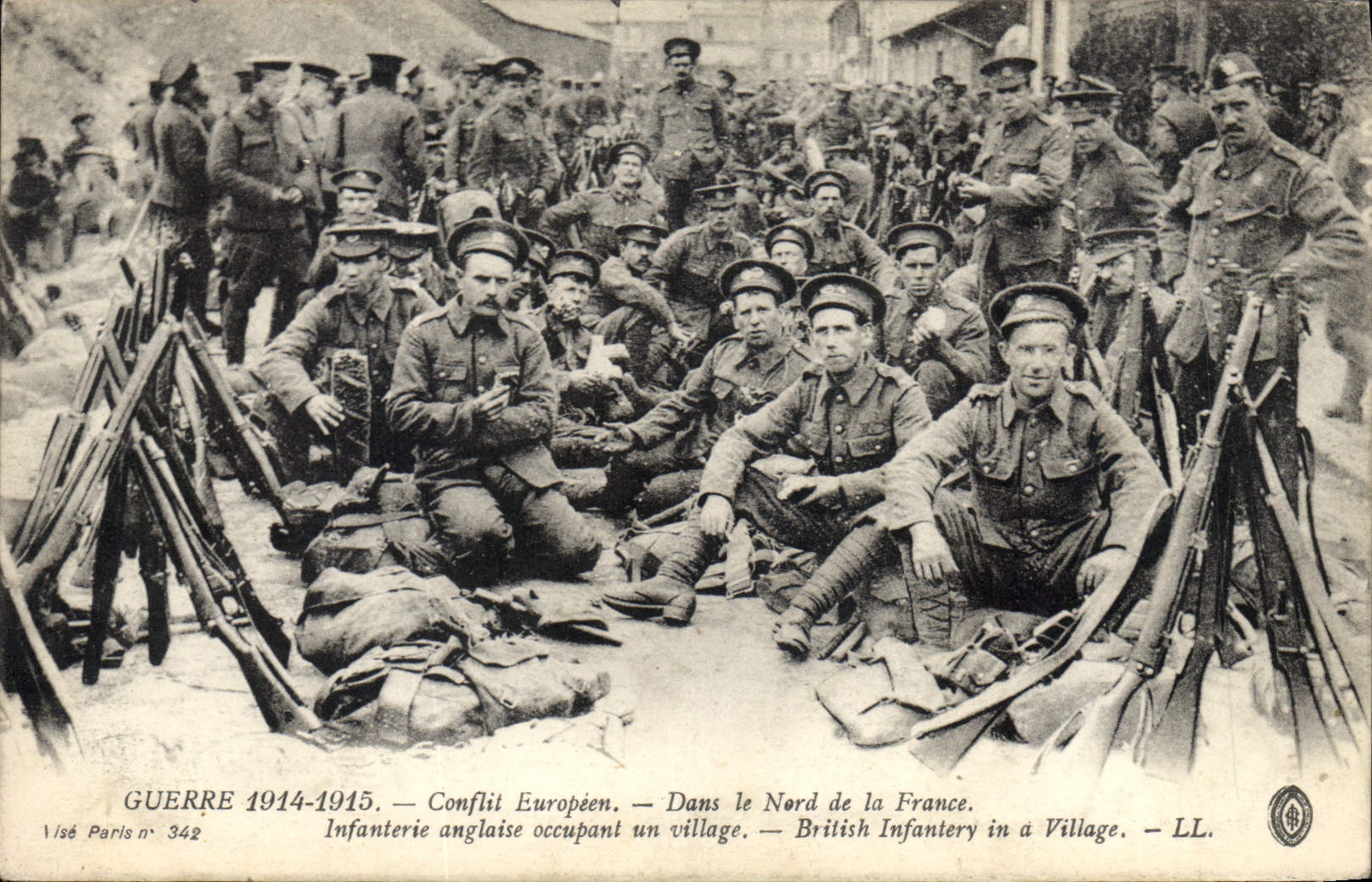 Infanterie anglaise occupant un village — Guerre 1914-1915 — Éditeur LL, n° 342