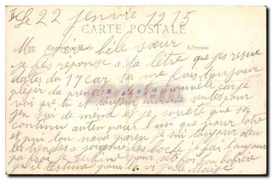 Soissons — Rue de la Paix dopo il bombardamento — L. C. H. Paris n°174 — Verso