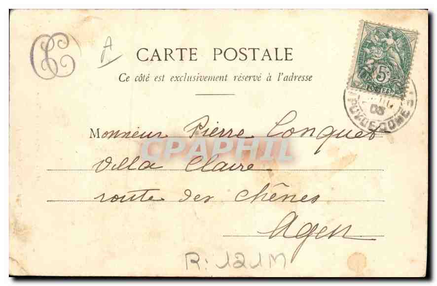 CPA Folklore Auvergnate et sa chevre TOP  — Verso