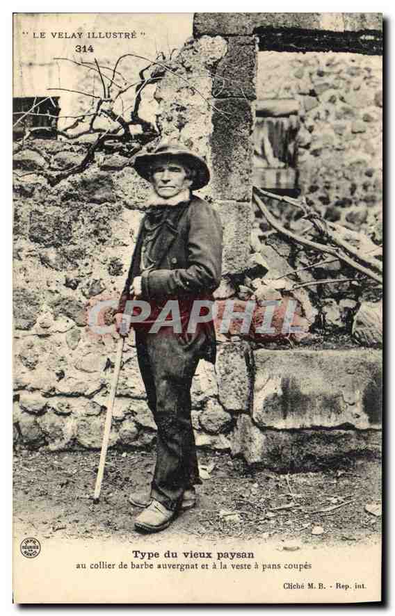 CPA Folklore Le Velay Type du vieux paysan au collier de barbe auvergnat