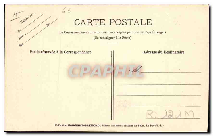 CPA Folklore Le Velay Type du vieux paysan au collier de barbe auvergnat — Verso