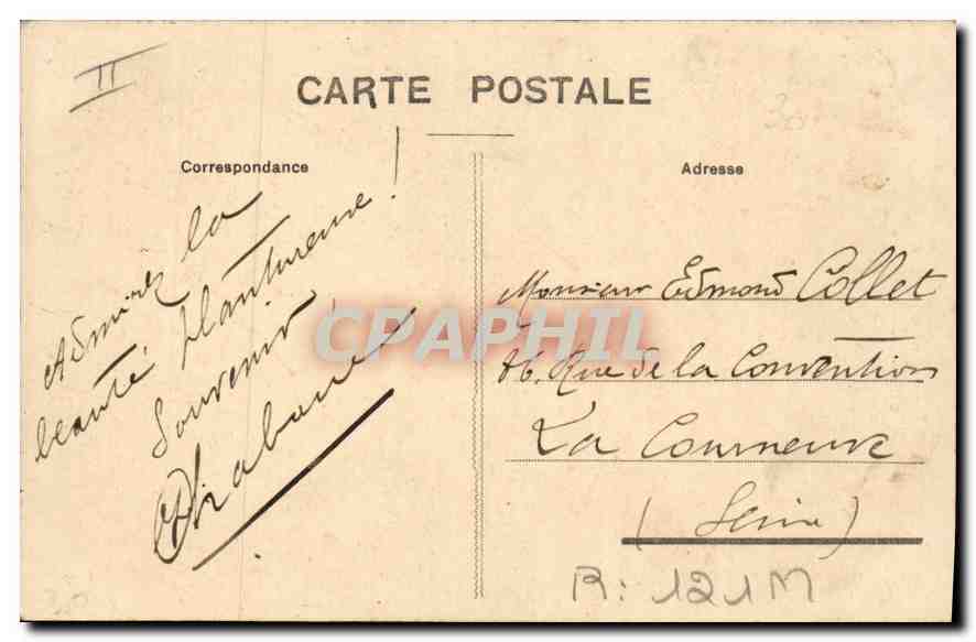 CPA Folklore Auvergne Jeune Auvergnate — Verso