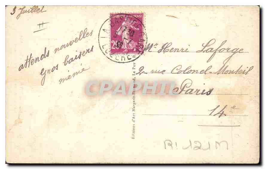 CPA Folklore Le Cabas Type du paysan revenant du marche — Verso