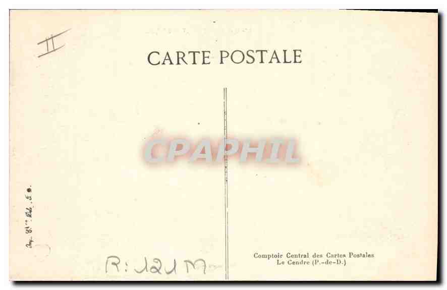 CPA Folklore Auvergne La Bourree — Verso