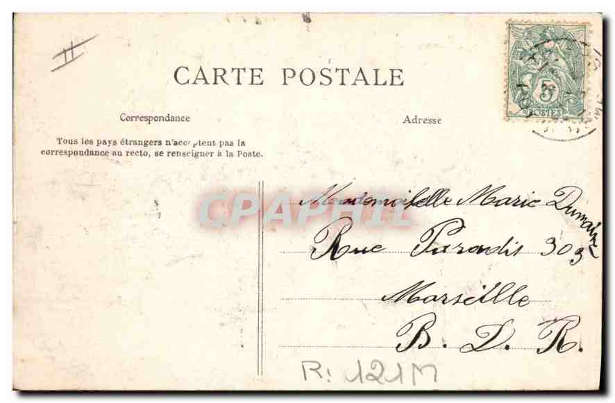 CPA Folklore Auvergne La bourree — Verso