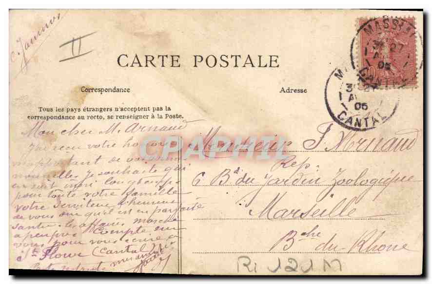 CPA Folklore Auvergne La bourree — Verso