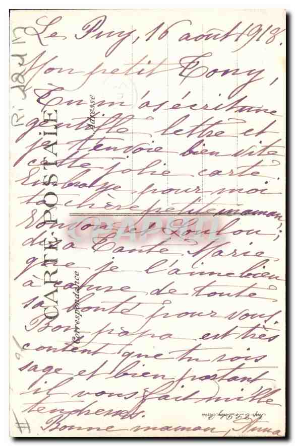 CPA Folklore Haute Loire La bourree — Verso