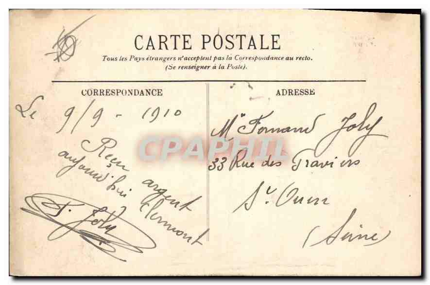 CPA Folklore Auvergne Interieur d'une maison auvergnate — Verso