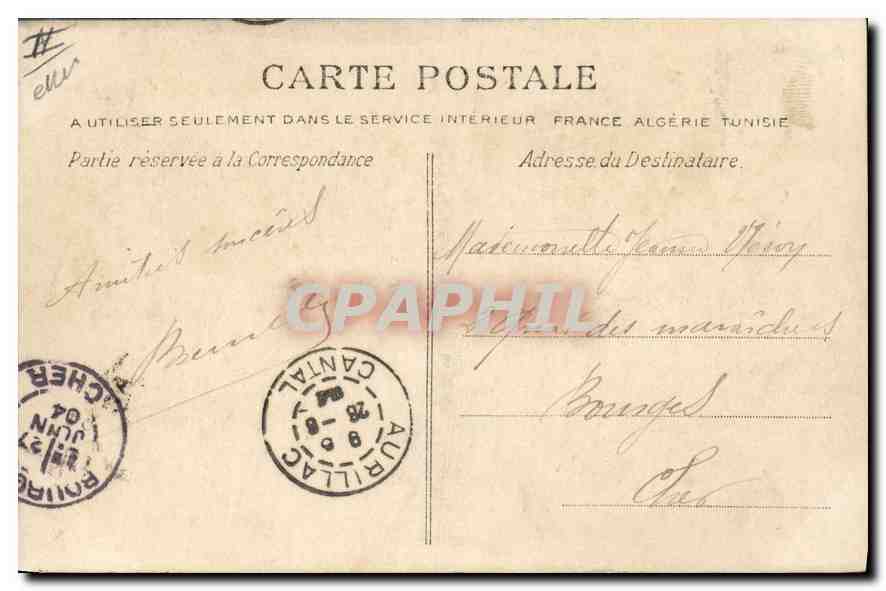 CPA Folklore Auvergne Gens de chezz nous — Verso