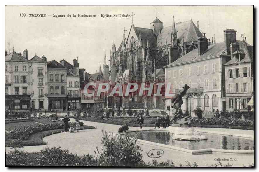 CPA Prefecture Troyes Square Eglise St Urbain