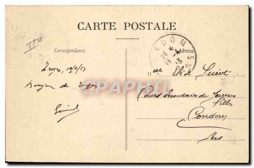 CPA Prefecture Troyes — Verso