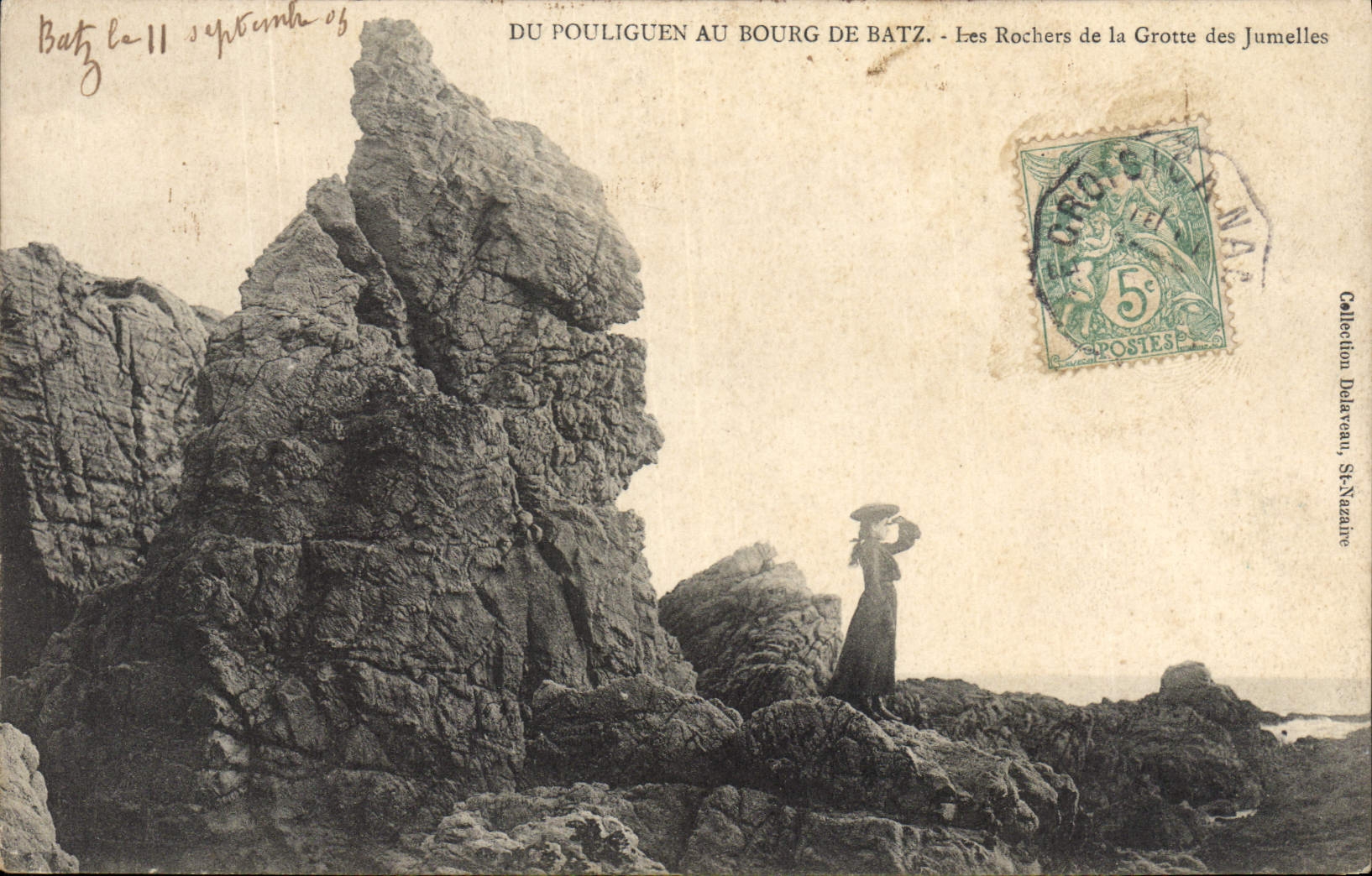 CPA Grotte Grottes Du Pouliguen au Bourg de Batz Les rochers de la grotte aux Jumelles