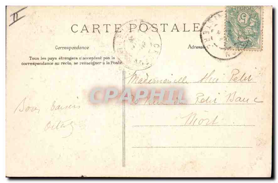 CPA Morgat L'entree de la Grotte de la cheminee au diable Grottes  — Rückseite