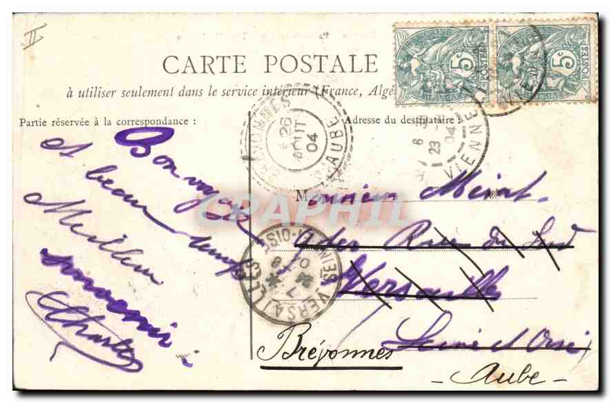 CPA Palais de Justice Tour Maubergon Poitiers  — Verso