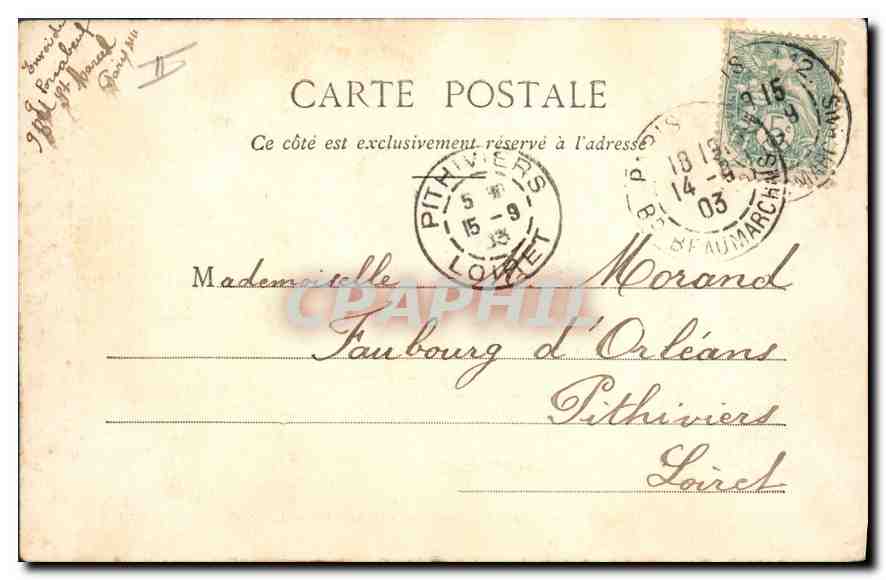 CPA Palais de Justice Place Dauphine Paris — Verso
