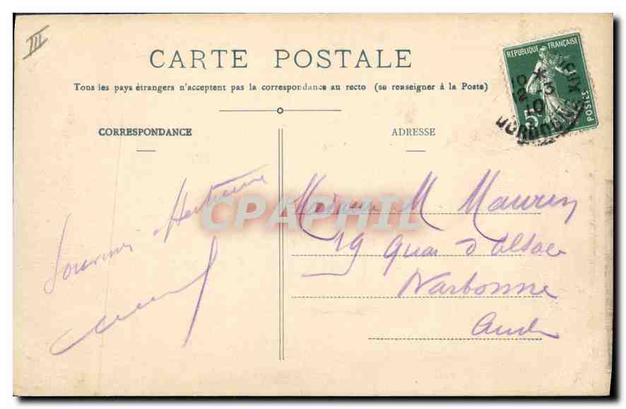 CPA Palais de Justice Perigueux — Verso