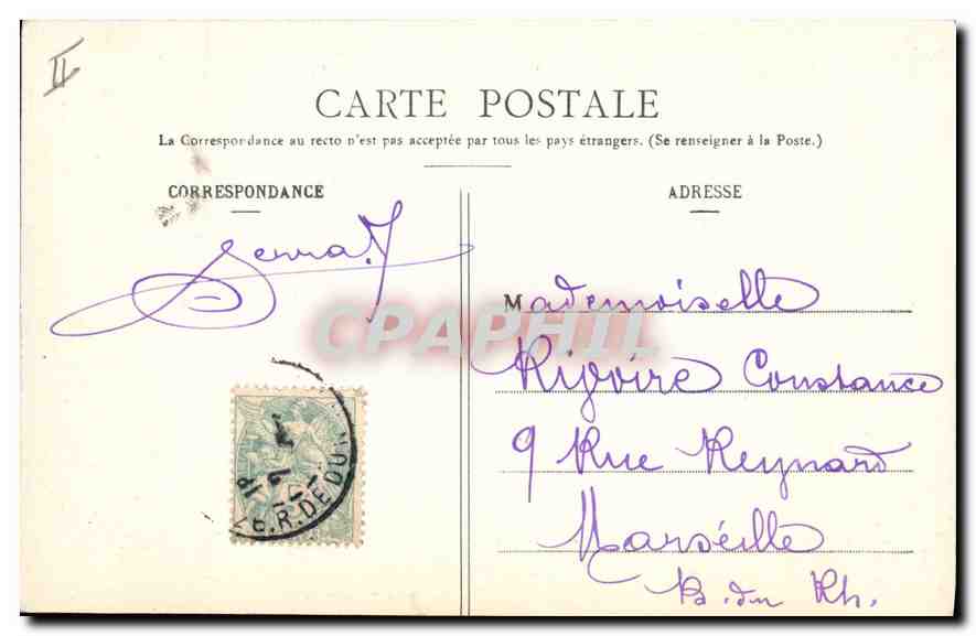 CPA Palais de Justice Paris — Verso