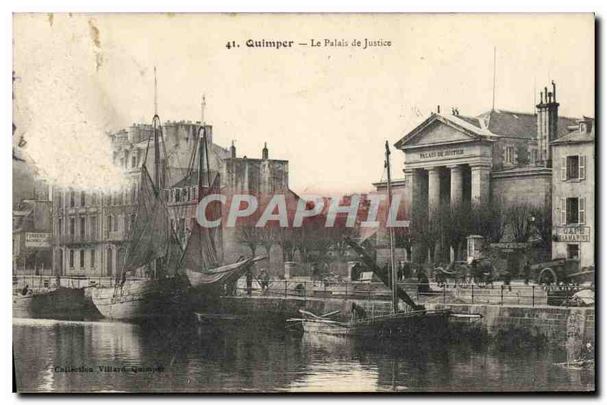 CPA Palais de Justice Quimper Bateaux