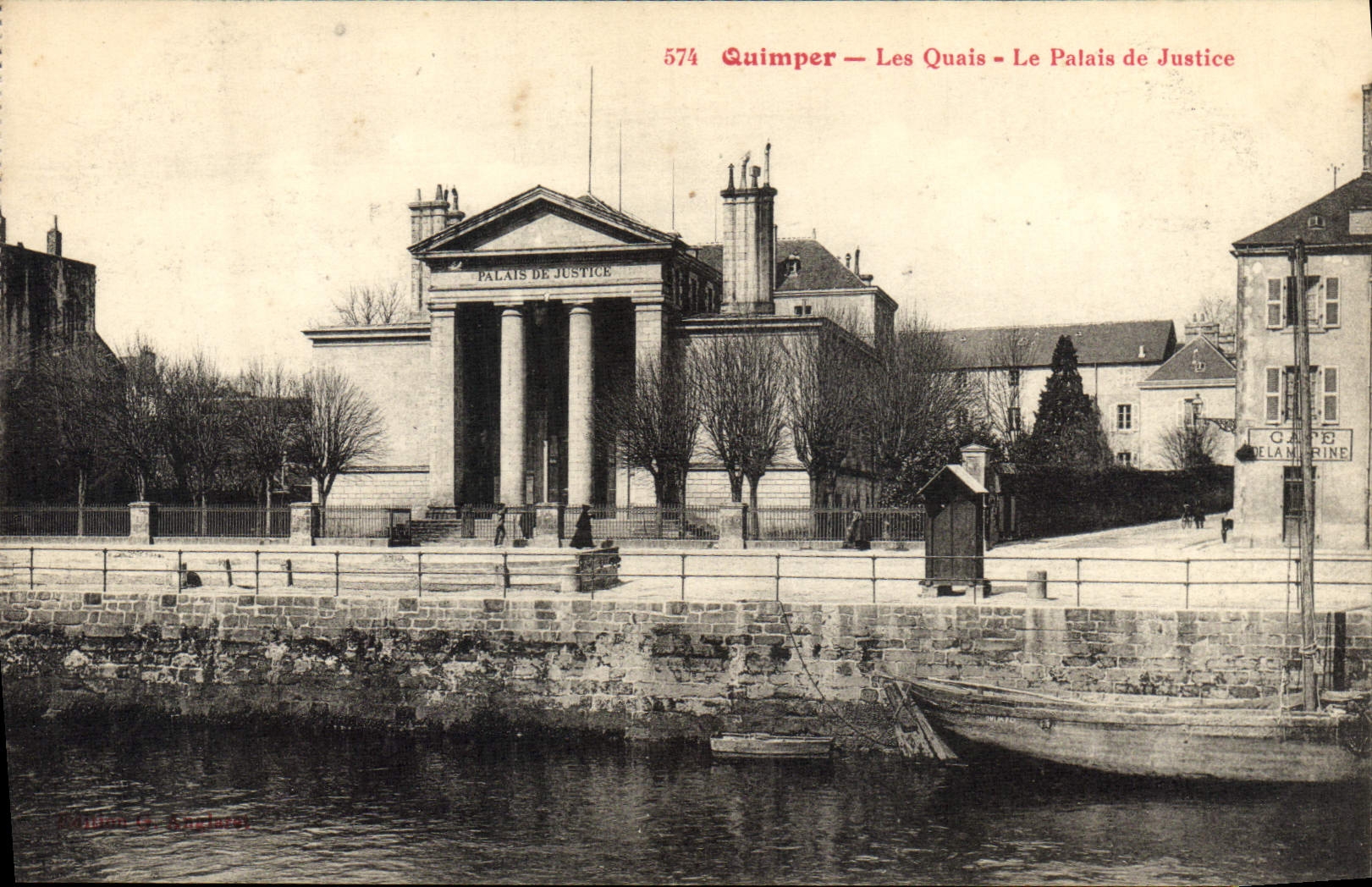 CPA Palais de Justice Quimper Les quais 