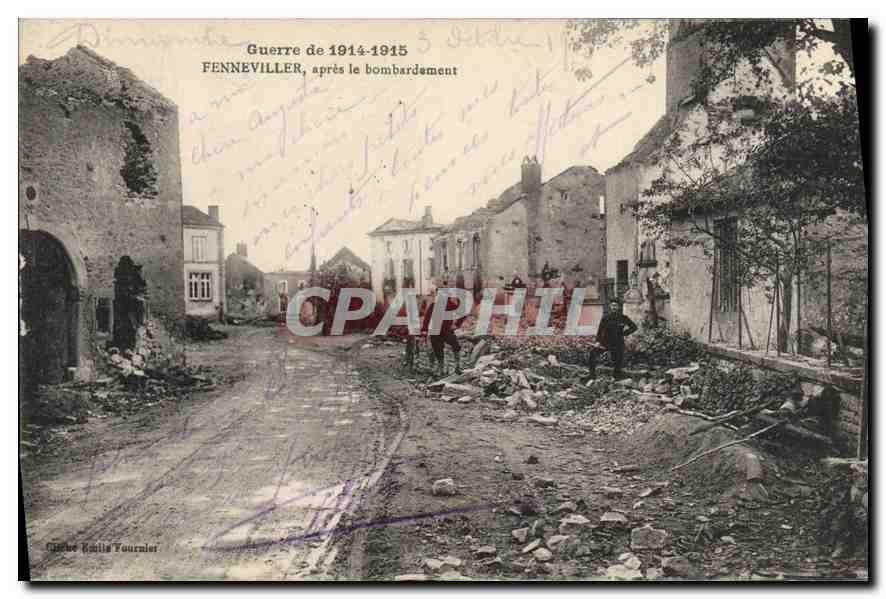 Fenneviller — après le bombardement — Chèvre Émile Tournier