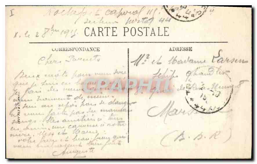 Pont Ste-Maxence — Destruction du pont en 1915 — Vrédé Paris n°77 — Verso