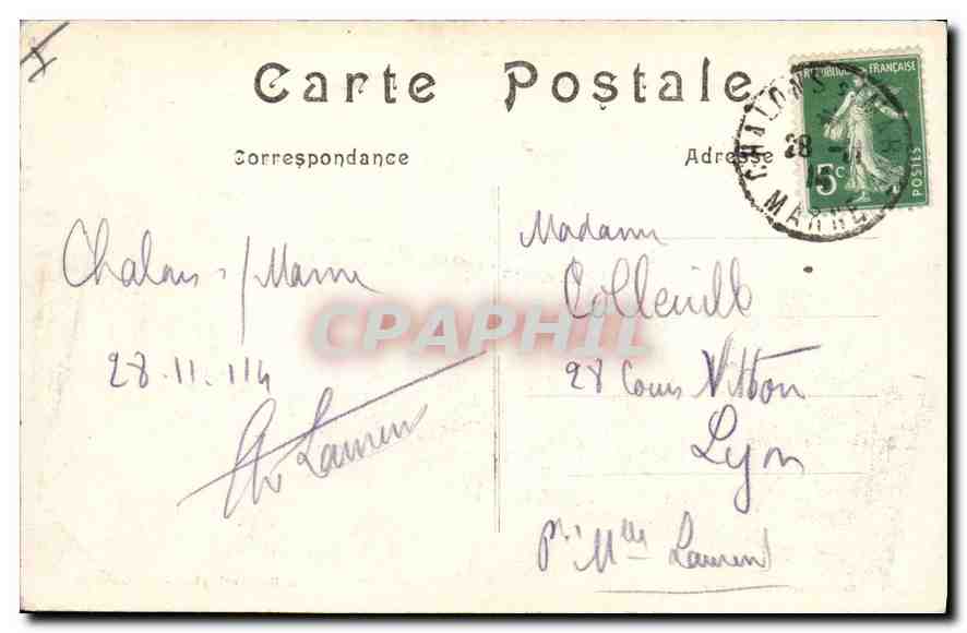 Vassincourt — L'Église — Bataille de la Marne (6 au 12 Septembre 1914) — A. Hambert, phot. édit. St-Dizier — Rückseite